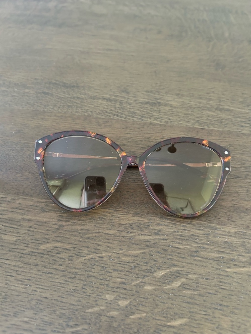 Missoni brown tortoise front and interior multi colored print sunglasses gold